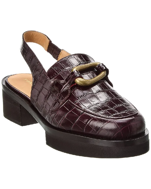 Women's Metallic Foil - Finish Loafers in Gold for a Glamorous Night Out FRAME Denim Le Begonia Croc-Embossed Leather Slingback Loafer Women's Metallic Foil - Finish Loafers in Gold for a Glamorous Night Out FRAME Denim Le Begonia Croc-Embossed Leather Slingback Loafer