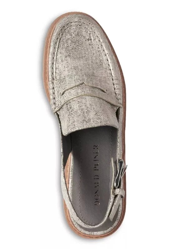Women's Geometric - Patterned Loafers in Multicolor for a Fashion - Forward Look Halie Slingback Loafer In Pewter Women's Geometric - Patterned Loafers in Multicolor for a Fashion - Forward Look Halie Slingback Loafer In Pewter