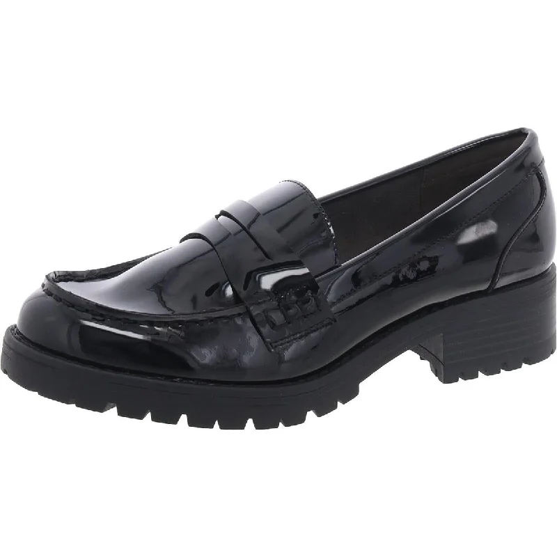 black vegan patent leather