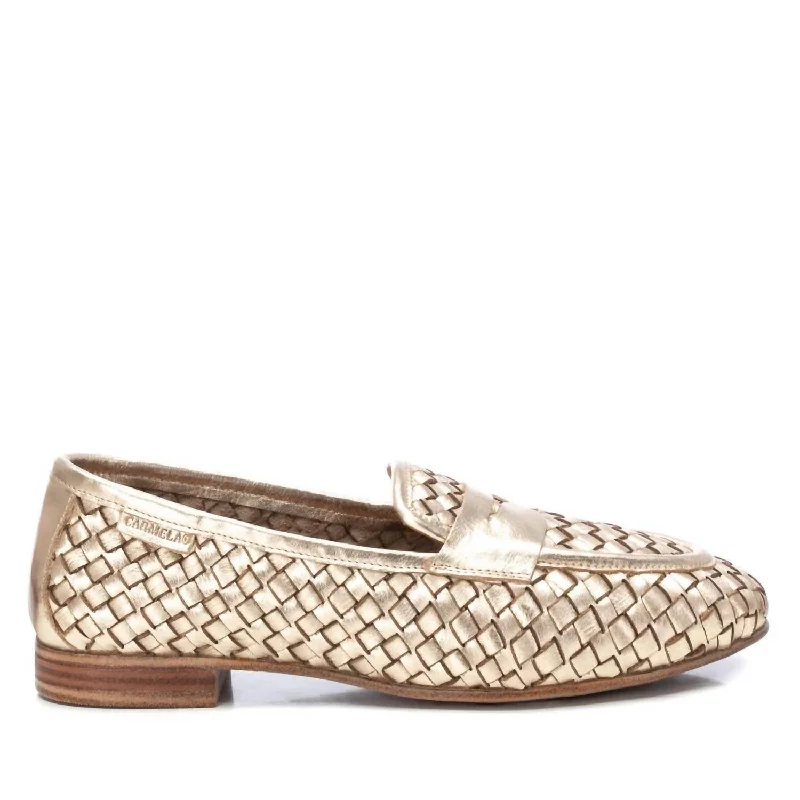 Women's Memory Foam Insole Loafers in Pink for Added Comfort Women's Carmela Collection Moccasins Shoes In Gold