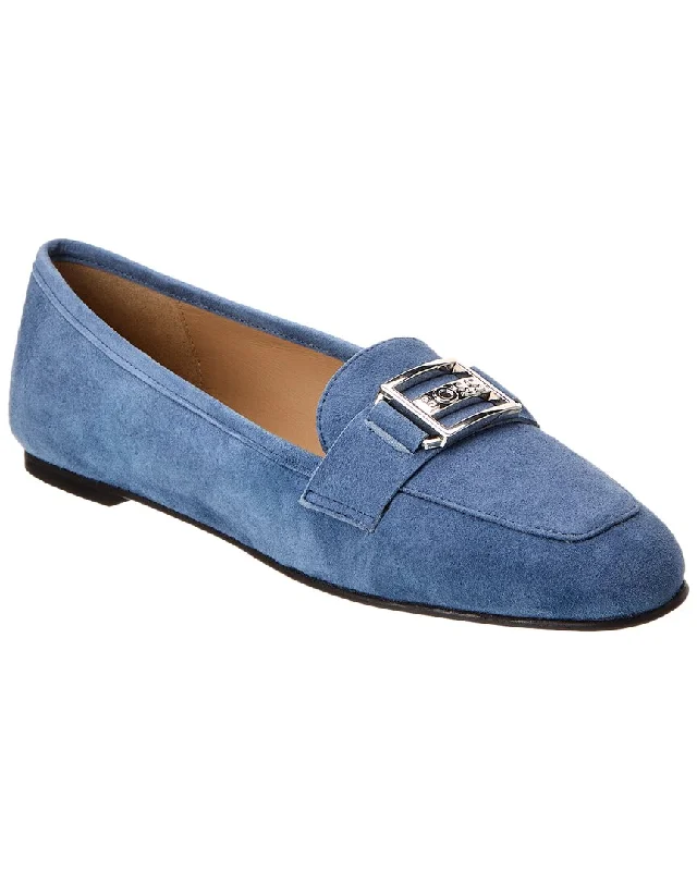 Women's Metallic Foil - Finish Loafers in Gold for a Glamorous Night Out Hugo Boss Maude Suede Moccasin Women's Metallic Foil - Finish Loafers in Gold for a Glamorous Night Out Hugo Boss Maude Suede Moccasin