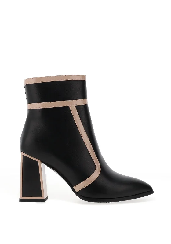 Women's Fur - Trimmed Snow Boots in White for a Stylish and Practical Winter ChoiceRedz Colour Block Heeled Ankle Boots, Black Women's Fur - Trimmed Snow Boots in White for a Stylish and Practical Winter ChoiceRedz Colour Block Heeled Ankle Boots, Black