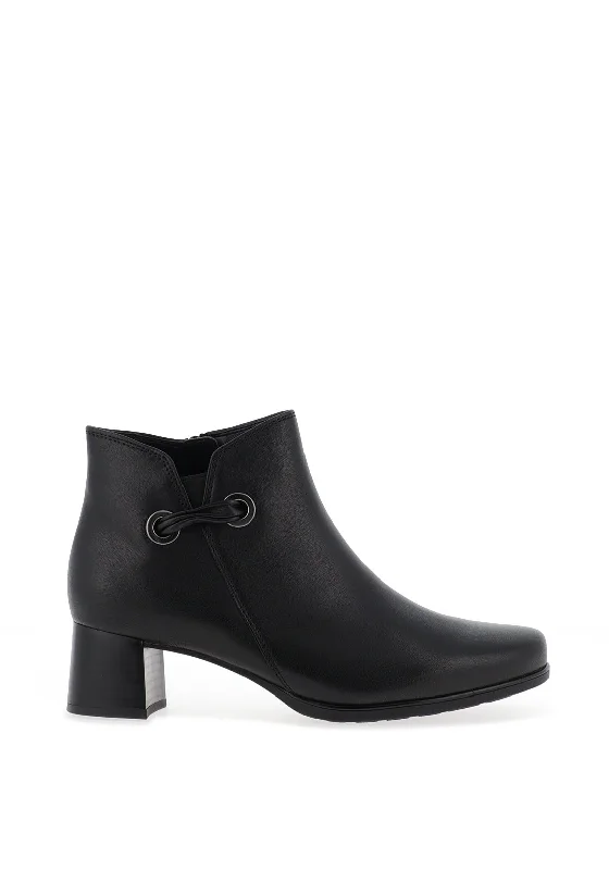 Plus Size Women's Embroidered Knee - High Boots in Burgundy for a Luxurious LookGabor Loop Detail Heeled Ankle Boots, Black Plus Size Women's Embroidered Knee - High Boots in Burgundy for a Luxurious LookGabor Loop Detail Heeled Ankle Boots, Black