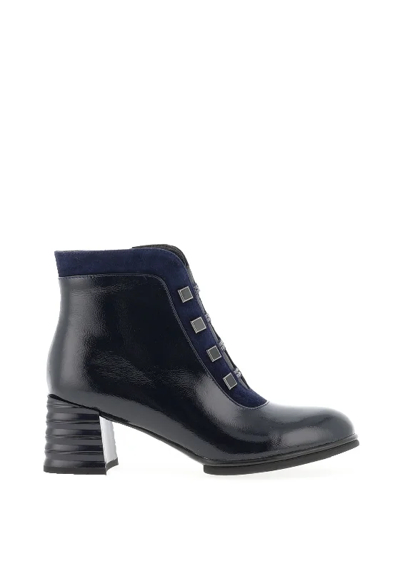 Women's Combat Boots with Studded Details in Olive Green for an Edgy Punk LookLoretta Vitale Embellished Heeled Ankle Boots, Navy Women's Combat Boots with Studded Details in Olive Green for an Edgy Punk LookLoretta Vitale Embellished Heeled Ankle Boots, Navy