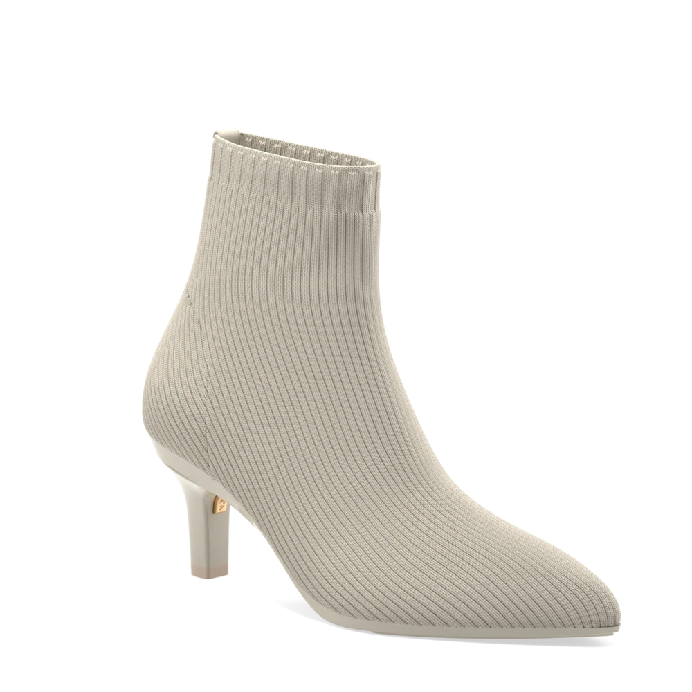 Women's Ankle Booties with Faux Leather and Furry Cuffs in Tan for a Cute and Warm StyleThe Bootie Bone Knit + Stiletto Heel Kit 3 Bone Women's Ankle Booties with Faux Leather and Furry Cuffs in Tan for a Cute and Warm StyleThe Bootie Bone Knit + Stiletto Heel Kit 3 Bone