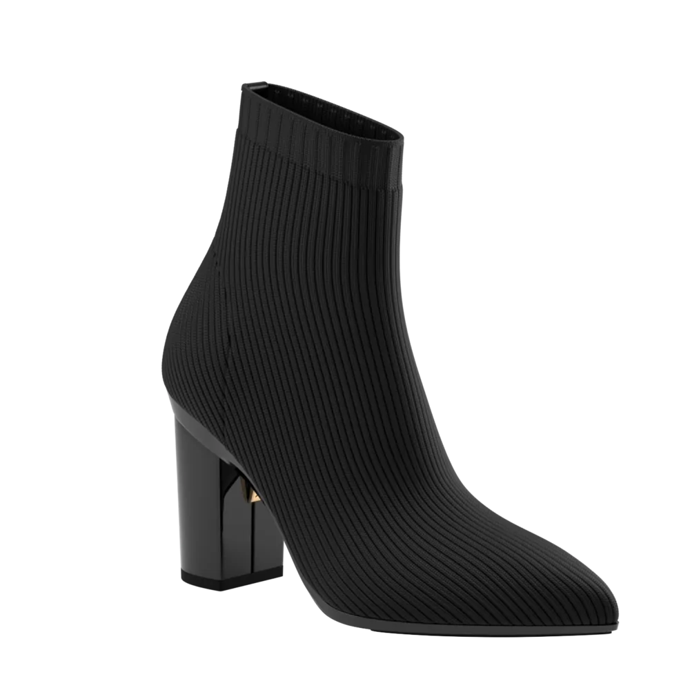Plus Size Women's Embroidered Knee - High Boots in Burgundy for a Luxurious LookThe Bootie - Coal Knit + Block Heel Kit 4 Coal Plus Size Women's Embroidered Knee - High Boots in Burgundy for a Luxurious LookThe Bootie - Coal Knit + Block Heel Kit 4 Coal