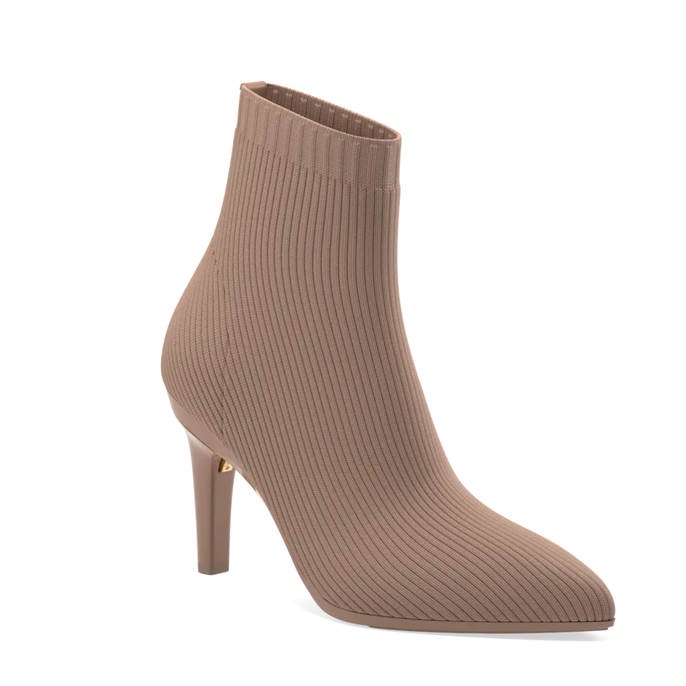 Plus Size Women's Snake Print Knee - High Boots in Brown for a Fashion - Forward StatementThe Bootie - Latte Knit + Stiletto Heel Kit 4 Latte Plus Size Women's Snake Print Knee - High Boots in Brown for a Fashion - Forward StatementThe Bootie - Latte Knit + Stiletto Heel Kit 4 Latte