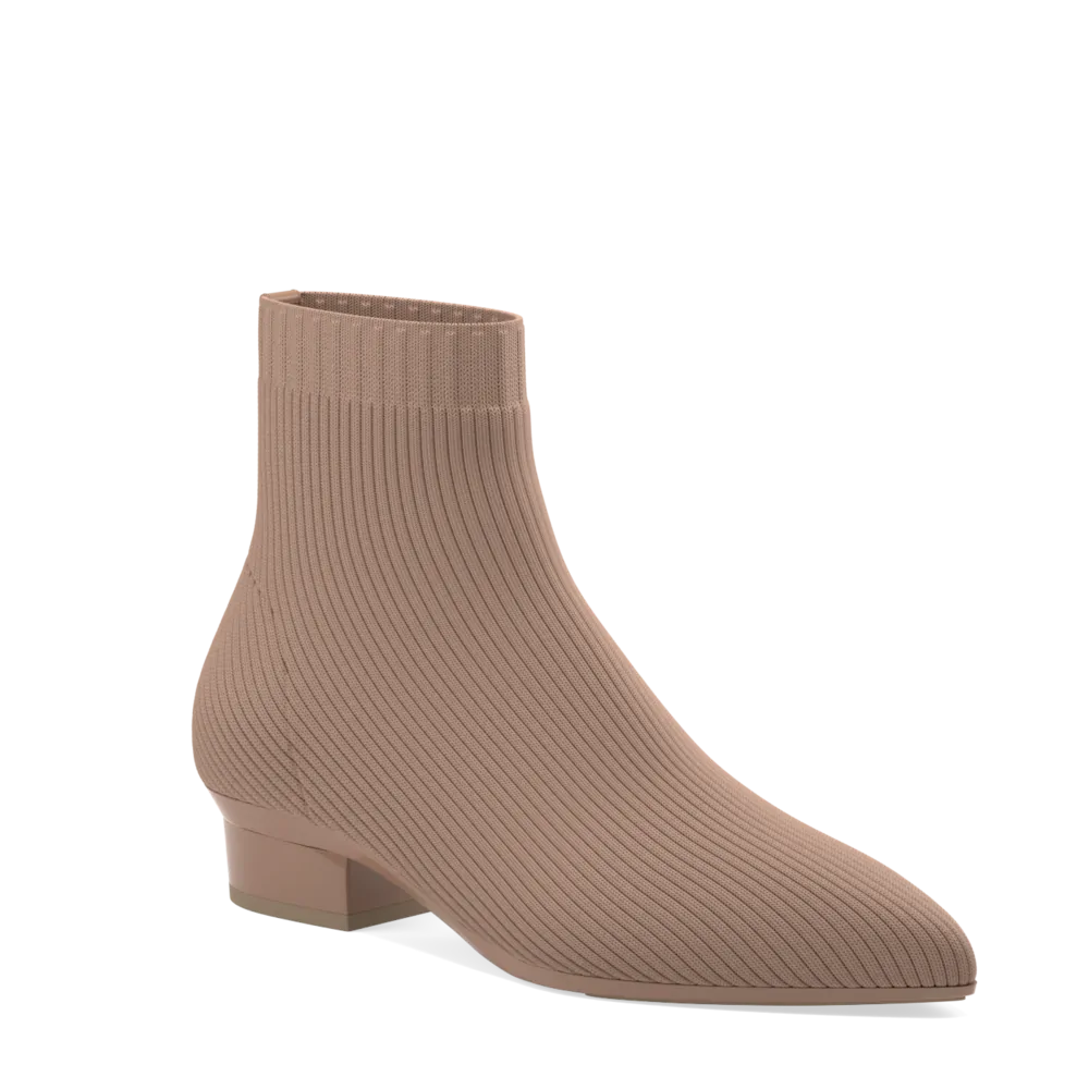 Women's Chunky - Heeled Chelsea Boots in Gray for a Casual and Trendy Everyday LookThe Bootie - Latte Knit Women's Chunky - Heeled Chelsea Boots in Gray for a Casual and Trendy Everyday LookThe Bootie - Latte Knit