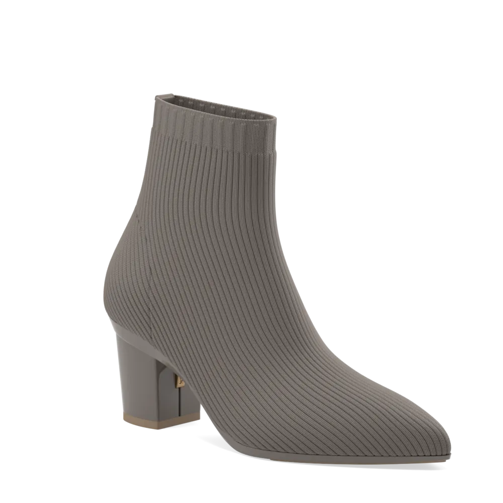 Plus Size Women's Embroidered Knee - High Boots in Burgundy for a Luxurious LookThe Bootie - Storm Knit + Block Heel Kit 3 Storm - FINAL SALE Plus Size Women's Embroidered Knee - High Boots in Burgundy for a Luxurious LookThe Bootie - Storm Knit + Block Heel Kit 3 Storm - FINAL SALE