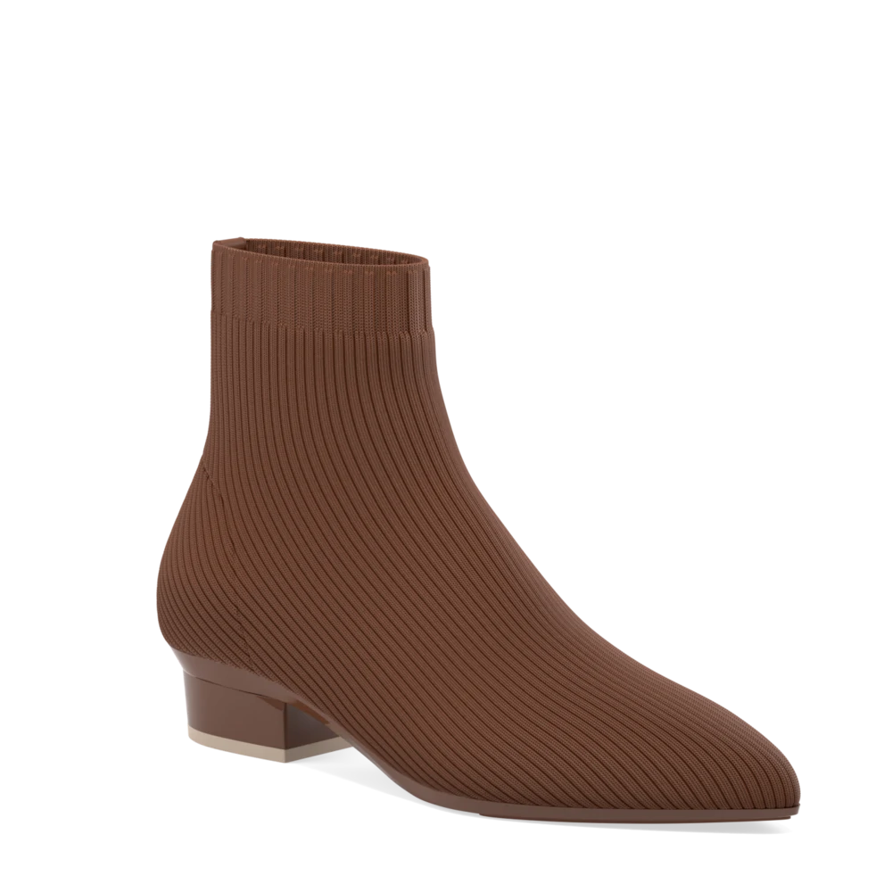 Women's Wedge - Heeled Ankle Boots in Navy Blue for a Comfortable and Trendy OptionThe Bootie Walnut Knit Women's Wedge - Heeled Ankle Boots in Navy Blue for a Comfortable and Trendy OptionThe Bootie Walnut Knit