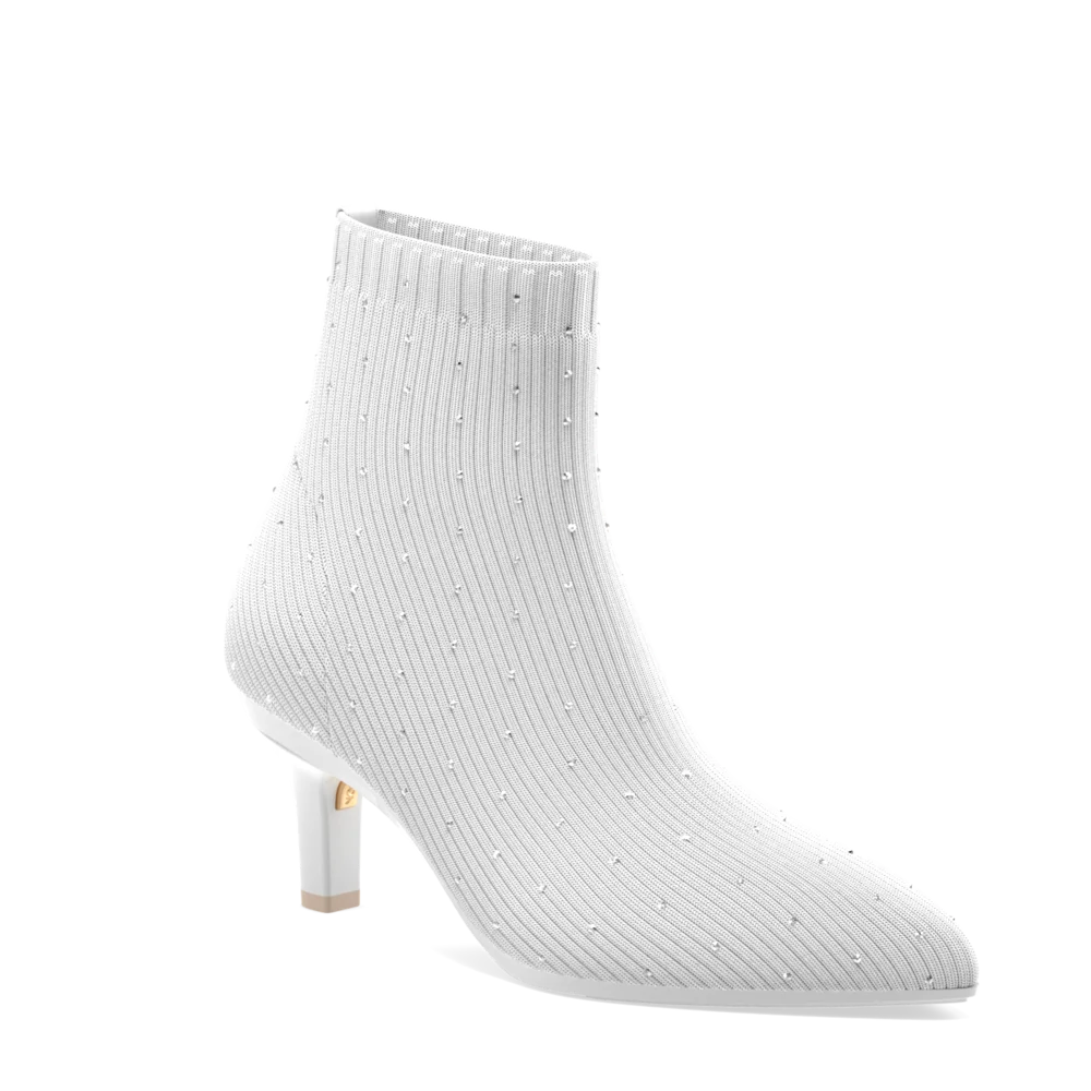 Plus Size Women's Waterproof Snow Boots in Gray for Winter AdventuresThe Bootie White Knit Rhinestone + Stiletto Heel Kit 3 White - FINAL SALE Plus Size Women's Waterproof Snow Boots in Gray for Winter AdventuresThe Bootie White Knit Rhinestone + Stiletto Heel Kit 3 White - FINAL SALE