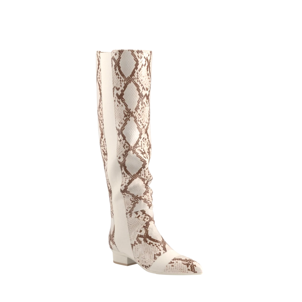 Plus Size Women's Faux Fur - Lined Ankle Boots in Chestnut for Cozy Winter WearThe Knee High Boot - Ivory Snakeskin Plus Size Women's Faux Fur - Lined Ankle Boots in Chestnut for Cozy Winter WearThe Knee High Boot - Ivory Snakeskin