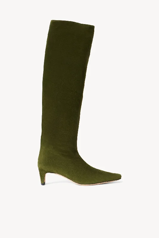 Plus Size Women's Embroidered Knee - High Boots in Burgundy for a Luxurious LookWALLY BOOT | OLIVE SUEDE Plus Size Women's Embroidered Knee - High Boots in Burgundy for a Luxurious LookWALLY BOOT | OLIVE SUEDE