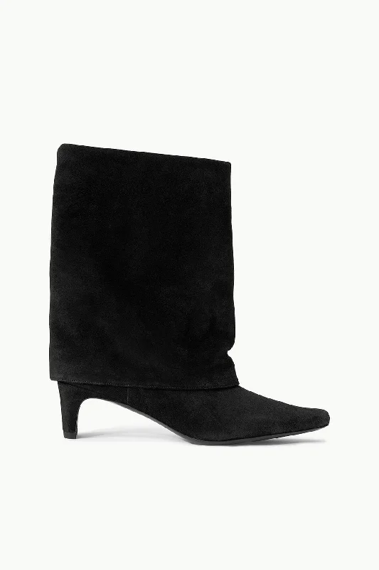 Women's Knee - High Lace - Up Boots in Brown with Buckle Accents for a Western VibeWALLY FOLDOVER BOOT | BLACK Women's Knee - High Lace - Up Boots in Brown with Buckle Accents for a Western VibeWALLY FOLDOVER BOOT | BLACK
