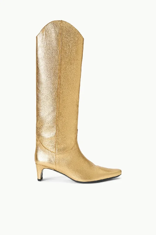 Women's Ankle Boots with Cut - Out Details in Beige for a Unique and Stylish EdgeWESTERN WALLY BOOT | GOLD Women's Ankle Boots with Cut - Out Details in Beige for a Unique and Stylish EdgeWESTERN WALLY BOOT | GOLD