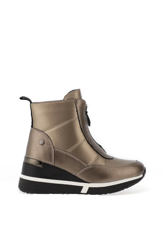 Women's Leather Motorcycle Boots in Dark Brown with Silver Hardware for a Cool Biker LookXti Zip Detail Wedge Ankle Boots, Metallic Women's Leather Motorcycle Boots in Dark Brown with Silver Hardware for a Cool Biker LookXti Zip Detail Wedge Ankle Boots, Metallic