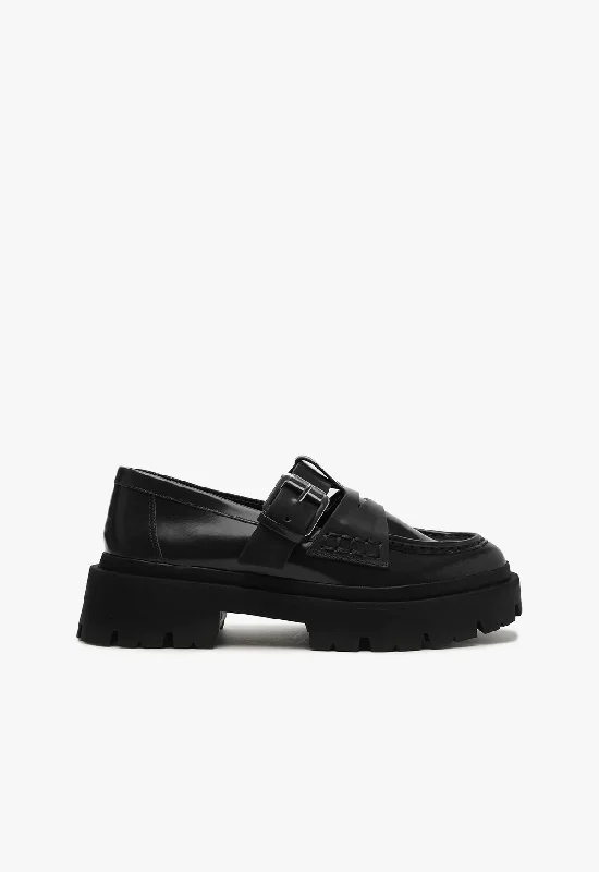 Waterproof Women's Loafers in Black for Rainy DaysAlana Flat