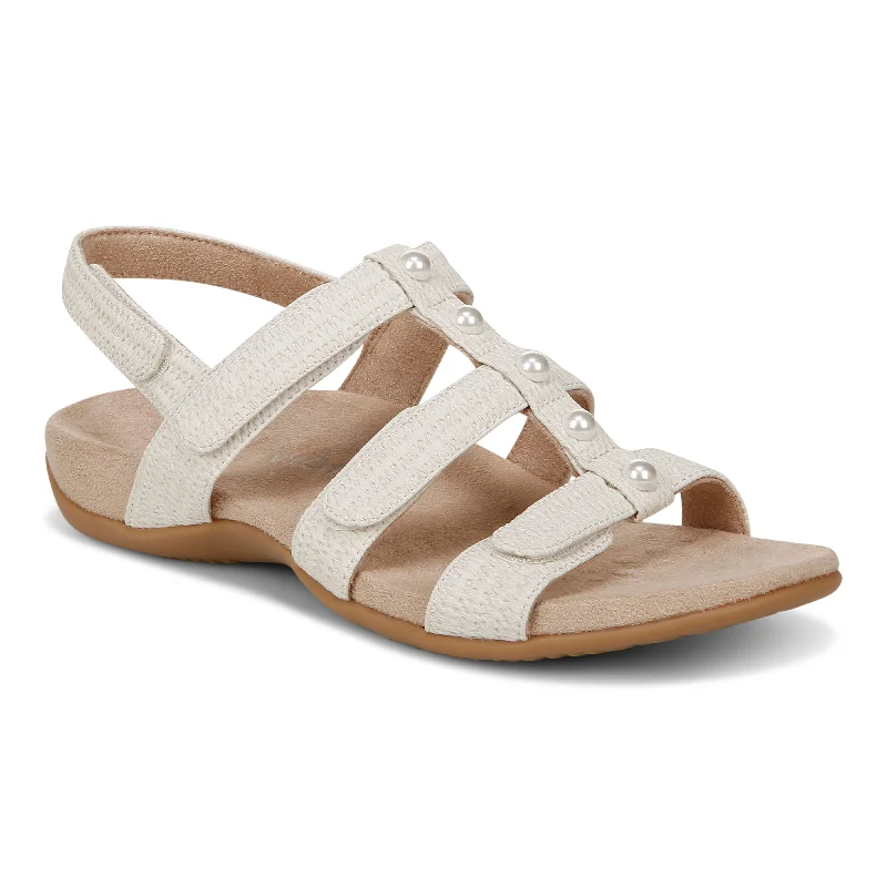 Women's Strappy Gladiator Sandals with Buckle Closures in Tan for a Boho LookAmber - Cream Pearl Women's Strappy Gladiator Sandals with Buckle Closures in Tan for a Boho LookAmber - Cream Pearl