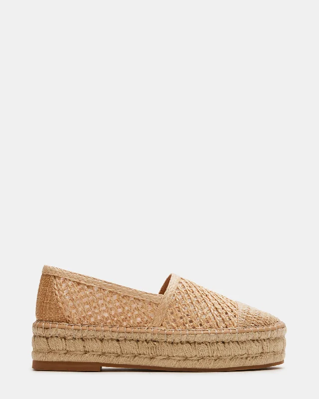 Women's Fur - Lined Loafers in Tan for a Cozy Winter OptionBAYWALK NATURAL RAFFIA