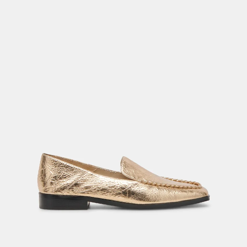 Women's Memory Foam Insole Loafers in Pink for Added ComfortBENY FLATS GOLD DISTRESSED LEATHER Women's Memory Foam Insole Loafers in Pink for Added ComfortBENY FLATS GOLD DISTRESSED LEATHER