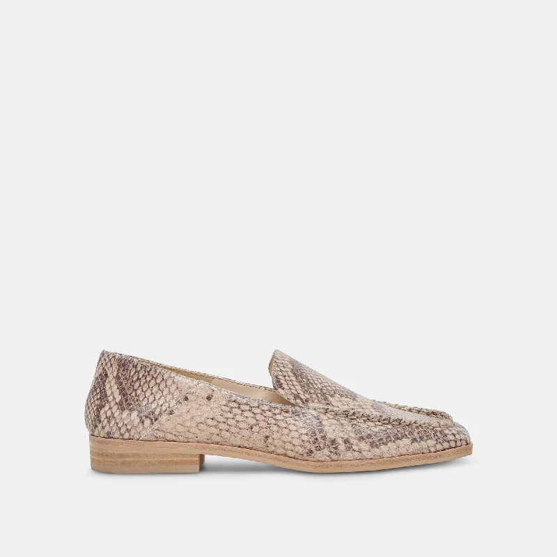 Women's Tassel - Trimmed Loafers with a Low Heel in Olive Green for a Trendy TwistBENY FLATS SAND SNAKE EMBOSSED Women's Tassel - Trimmed Loafers with a Low Heel in Olive Green for a Trendy TwistBENY FLATS SAND SNAKE EMBOSSED