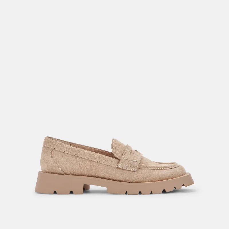 Waterproof Women's Loafers in Black for Rainy DaysELIAS FLATS DUNE SUEDE