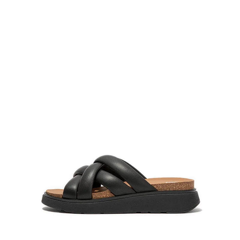 Elastic - Strap Women's Sandals with a Padded Toe in Teal for Easy On - and - OffGEN-FF PADDED-STRAP LEATHER SLIDES Elastic - Strap Women's Sandals with a Padded Toe in Teal for Easy On - and - OffGEN-FF PADDED-STRAP LEATHER SLIDES