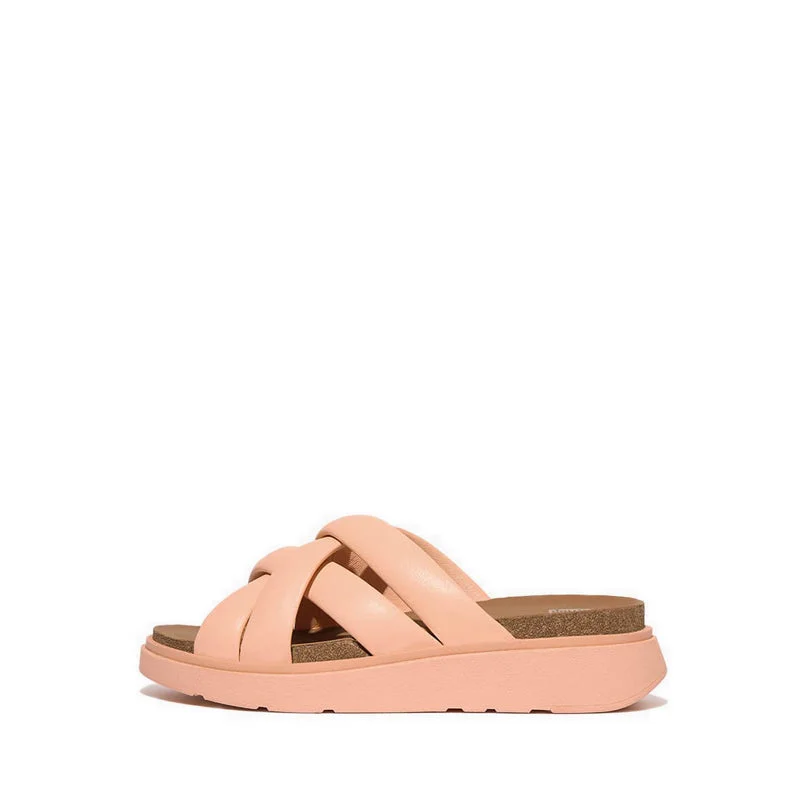 Women's Ankle - Strap Sandals with a Block Heel in Red for a Sophisticated StyleGEN-FF PADDED-STRAP LEATHER SLIDES Women's Ankle - Strap Sandals with a Block Heel in Red for a Sophisticated StyleGEN-FF PADDED-STRAP LEATHER SLIDES