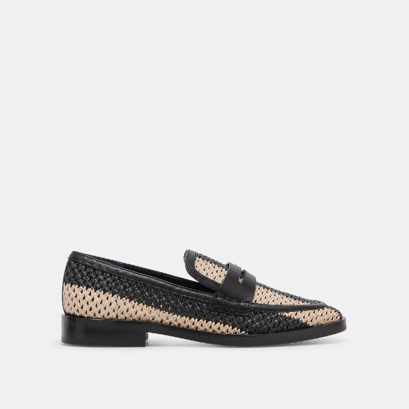 Women's Geometric - Patterned Loafers in Multicolor for a Fashion - Forward LookHALLEY FLATS BLACK MULTI RAFFIA Women's Geometric - Patterned Loafers in Multicolor for a Fashion - Forward LookHALLEY FLATS BLACK MULTI RAFFIA