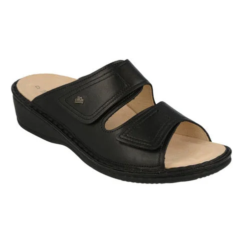 Women's Flat Slide Sandals with a Memory Foam Insole in White for All - Day ComfortJamaica - Soft Black Women's Flat Slide Sandals with a Memory Foam Insole in White for All - Day ComfortJamaica - Soft Black