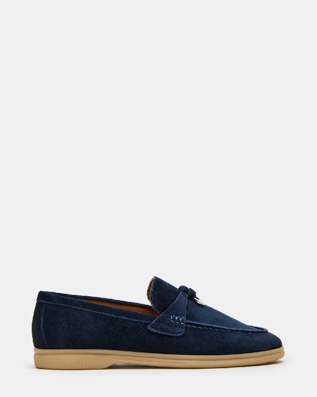 Women's Fur - Lined Loafers in Tan for a Cozy Winter OptionJANUARY NAVY SUEDE