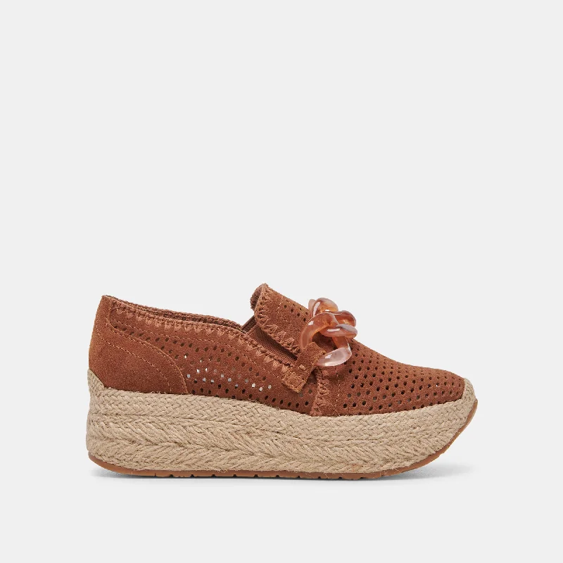 Women's Metallic Foil - Finish Loafers in Gold for a Glamorous Night OutJHENEE ESPADRILLE SNEAKERS PECAN PERFORATED SUEDE Women's Metallic Foil - Finish Loafers in Gold for a Glamorous Night OutJHENEE ESPADRILLE SNEAKERS PECAN PERFORATED SUEDE