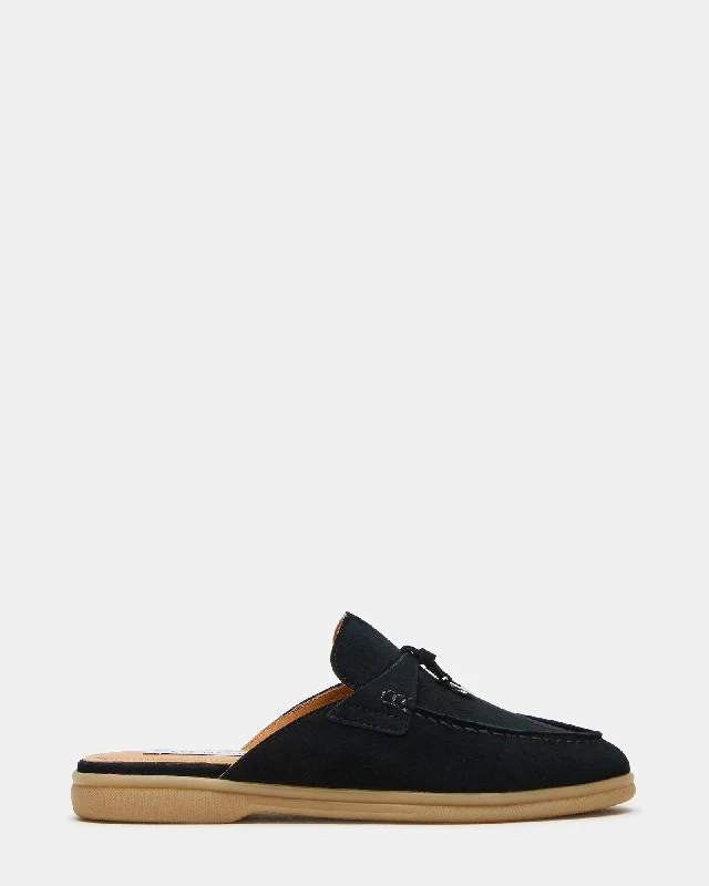 Slip - Resistant Women's Rubber - Sole Loafers in Navy for Wet ConditionsJUNE BLACK SUEDE Slip - Resistant Women's Rubber - Sole Loafers in Navy for Wet ConditionsJUNE BLACK SUEDE