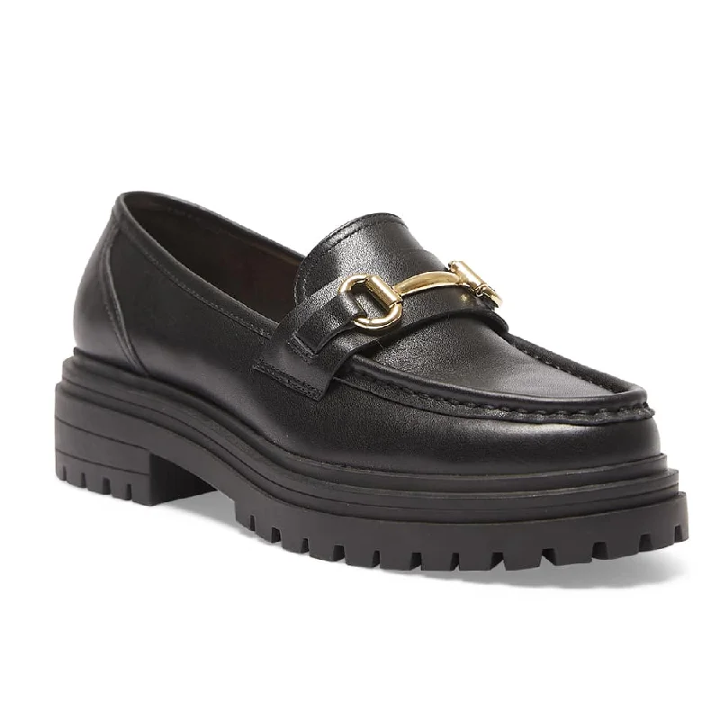 Lightweight Women's Mesh - Paneled Loafers in White for BreathabilityKalista Loafer in Black Leather