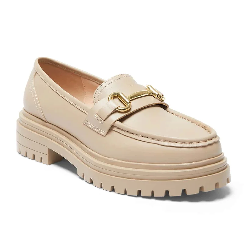 Women's Embroidered Floral Pattern Loafers in Beige for a Spring - Inspired OutfitKalista Loafer in Nude Leather Women's Embroidered Floral Pattern Loafers in Beige for a Spring - Inspired OutfitKalista Loafer in Nude Leather