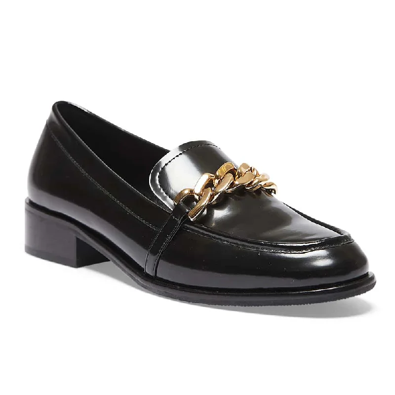 Slip - Resistant Women's Rubber - Sole Loafers in Navy for Wet ConditionsKate Loafer in Black Hi Shine Leather Slip - Resistant Women's Rubber - Sole Loafers in Navy for Wet ConditionsKate Loafer in Black Hi Shine Leather