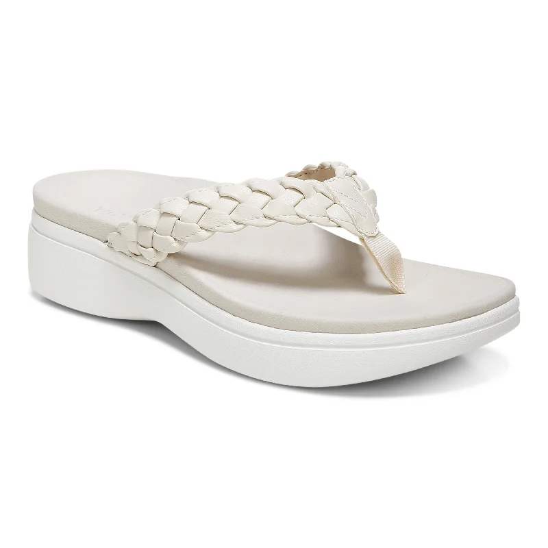 Women's Flat Slide Sandals with a Memory Foam Insole in White for All - Day ComfortKenji - Cream Women's Flat Slide Sandals with a Memory Foam Insole in White for All - Day ComfortKenji - Cream