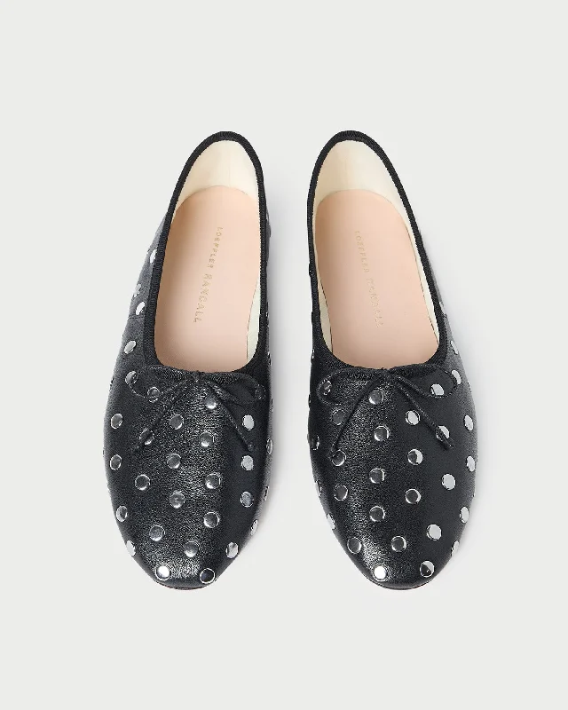 Shock - Absorbing Women's Loafers in Gray for Active LifestylesLandon Black/Silver Ballet Flat Shock - Absorbing Women's Loafers in Gray for Active LifestylesLandon Black/Silver Ballet Flat