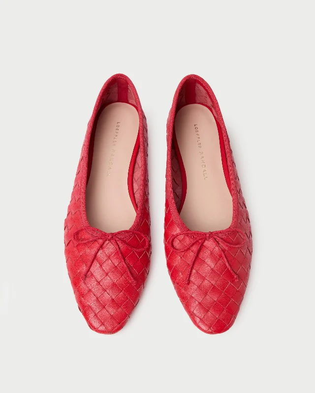 Child - Friendly Women's Loafers in Purple for Moms on the GoLandry Red Woven Ballet Flat Child - Friendly Women's Loafers in Purple for Moms on the GoLandry Red Woven Ballet Flat