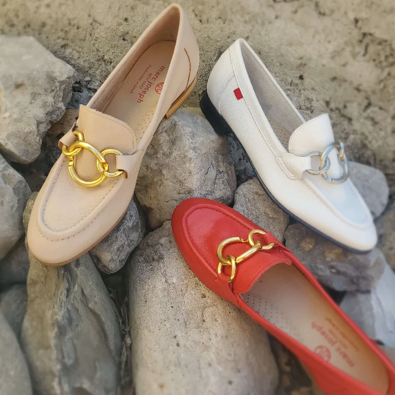 Women's Embroidered Floral Pattern Loafers in Beige for a Spring - Inspired OutfitMarc Joseph - Dorothea Women's Embroidered Floral Pattern Loafers in Beige for a Spring - Inspired OutfitMarc Joseph - Dorothea
