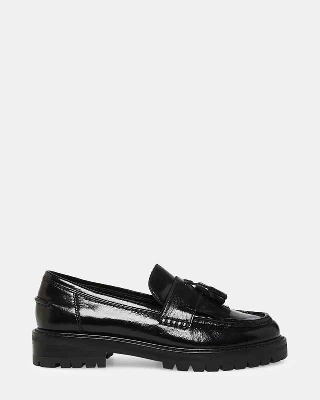 Shock - Absorbing Women's Loafers in Gray for Active LifestylesMINKA BLACK LEATHER