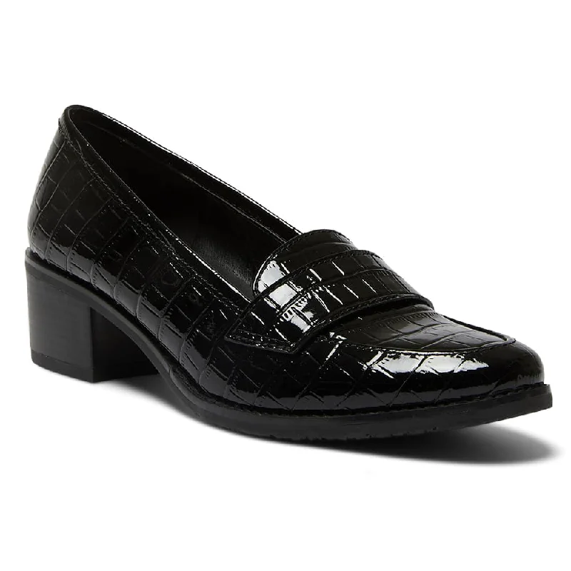 Plus Size Women's Wide - Fit Penny Loafers in Black for All - Day ComfortNapoli Loafer in Black Croc Plus Size Women's Wide - Fit Penny Loafers in Black for All - Day ComfortNapoli Loafer in Black Croc