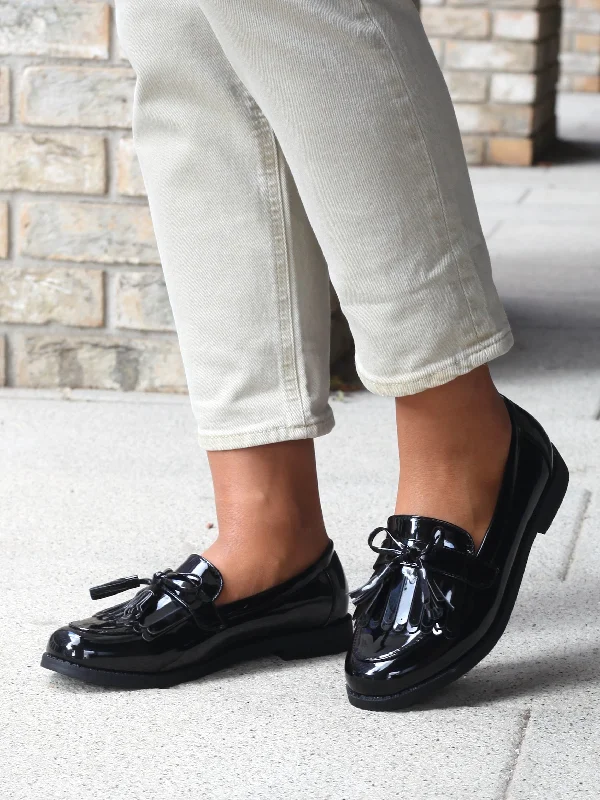 Women's Bow - Embellished Loafers in Red for a Feminine TouchPISCES