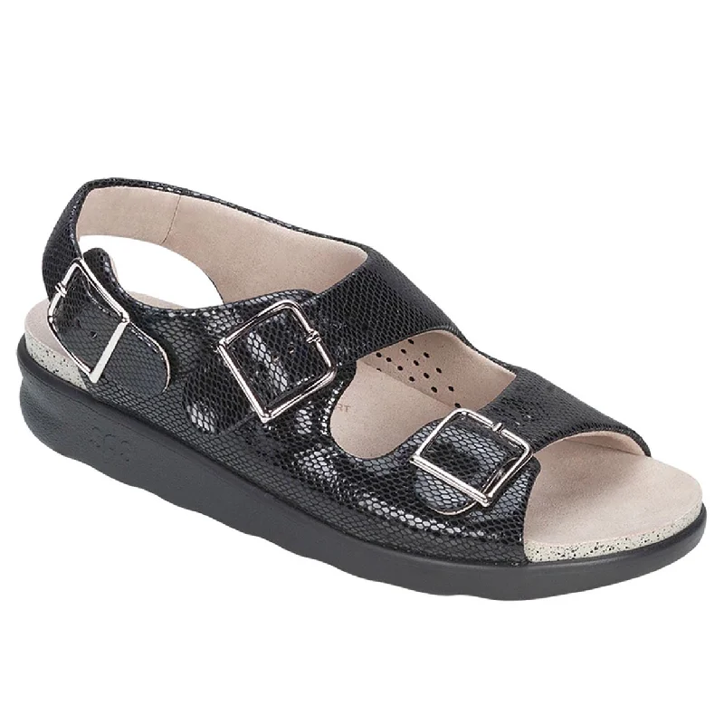 Women's Sandals with a Floral - Printed Upper in Pink for a Feminine Spring LookRelaxed - Black Snake Women's Sandals with a Floral - Printed Upper in Pink for a Feminine Spring LookRelaxed - Black Snake