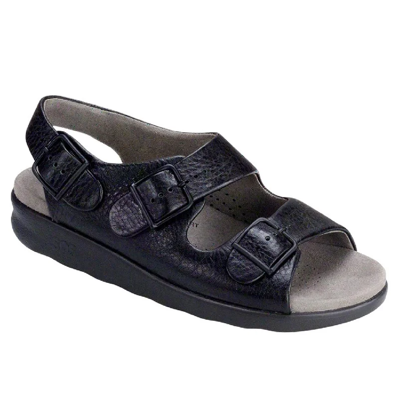 Women's Sandals with a Wedge Heel and a Tassel Detail in Orange for a Trendy LookRelaxed - Black Women's Sandals with a Wedge Heel and a Tassel Detail in Orange for a Trendy LookRelaxed - Black