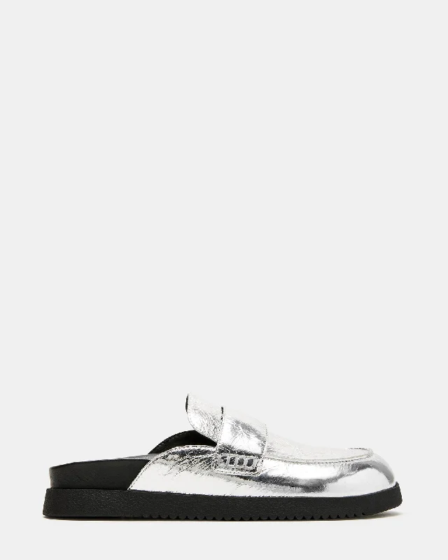 Waterproof Women's Loafers in Black for Rainy DaysSKIPPER SILVER METALLIC