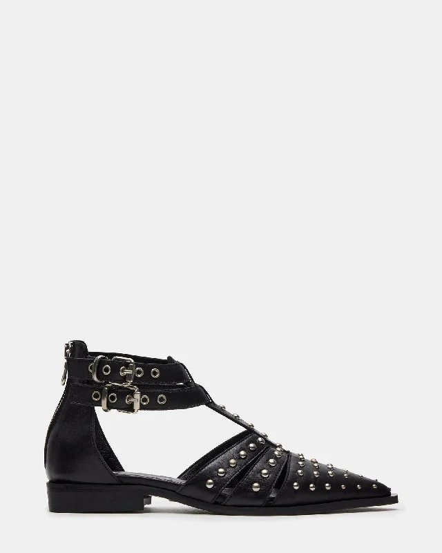 Shock - Absorbing Women's Loafers in Gray for Active LifestylesSTUDLEY BLACK LEATHER Shock - Absorbing Women's Loafers in Gray for Active LifestylesSTUDLEY BLACK LEATHER
