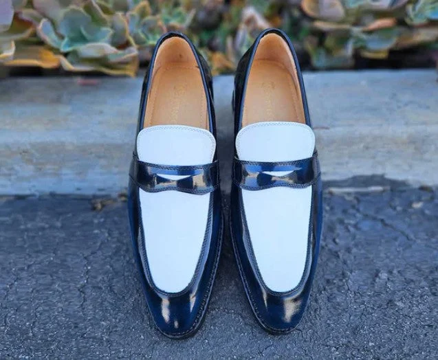Child - Friendly Women's Loafers in Purple for Moms on the GoStyle: 480-102PT-Navy/White Child - Friendly Women's Loafers in Purple for Moms on the GoStyle: 480-102PT-Navy/White