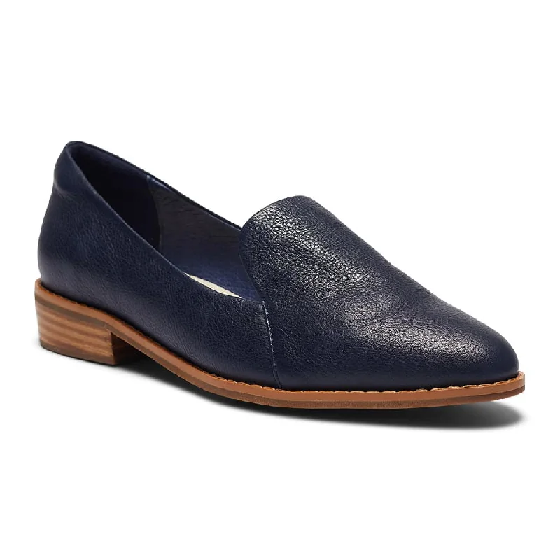Lightweight Women's Mesh - Paneled Loafers in White for BreathabilityTara Loafer in Navy Leather Lightweight Women's Mesh - Paneled Loafers in White for BreathabilityTara Loafer in Navy Leather