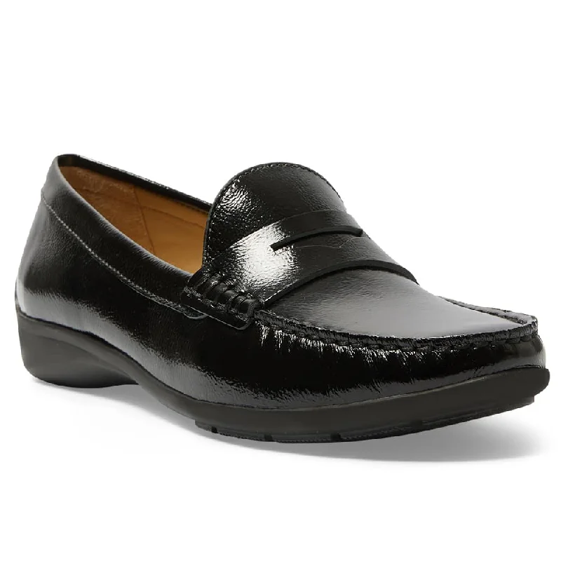 Women's Fur - Lined Loafers in Tan for a Cozy Winter OptionTravis Loafer in Black Patent Women's Fur - Lined Loafers in Tan for a Cozy Winter OptionTravis Loafer in Black Patent